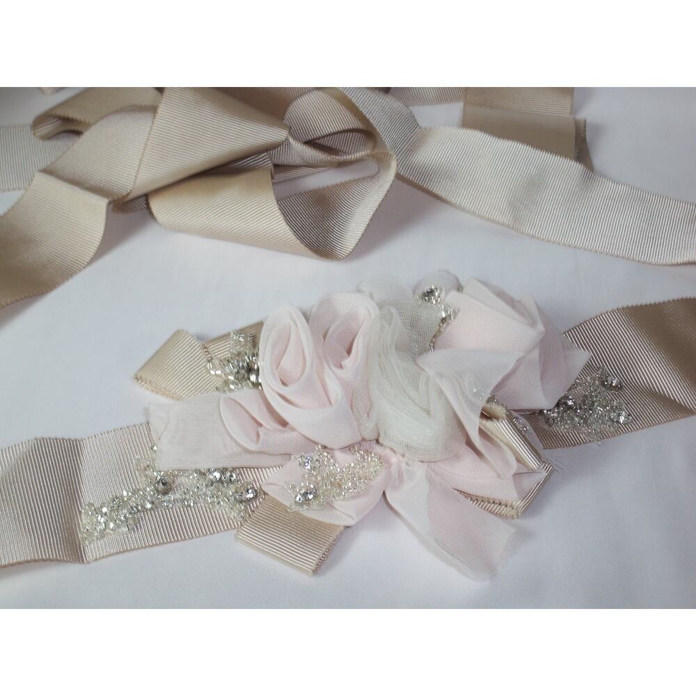 Blush formal belt sash, Quinceanra Sweet 16 prom party bridal wedding belt sash